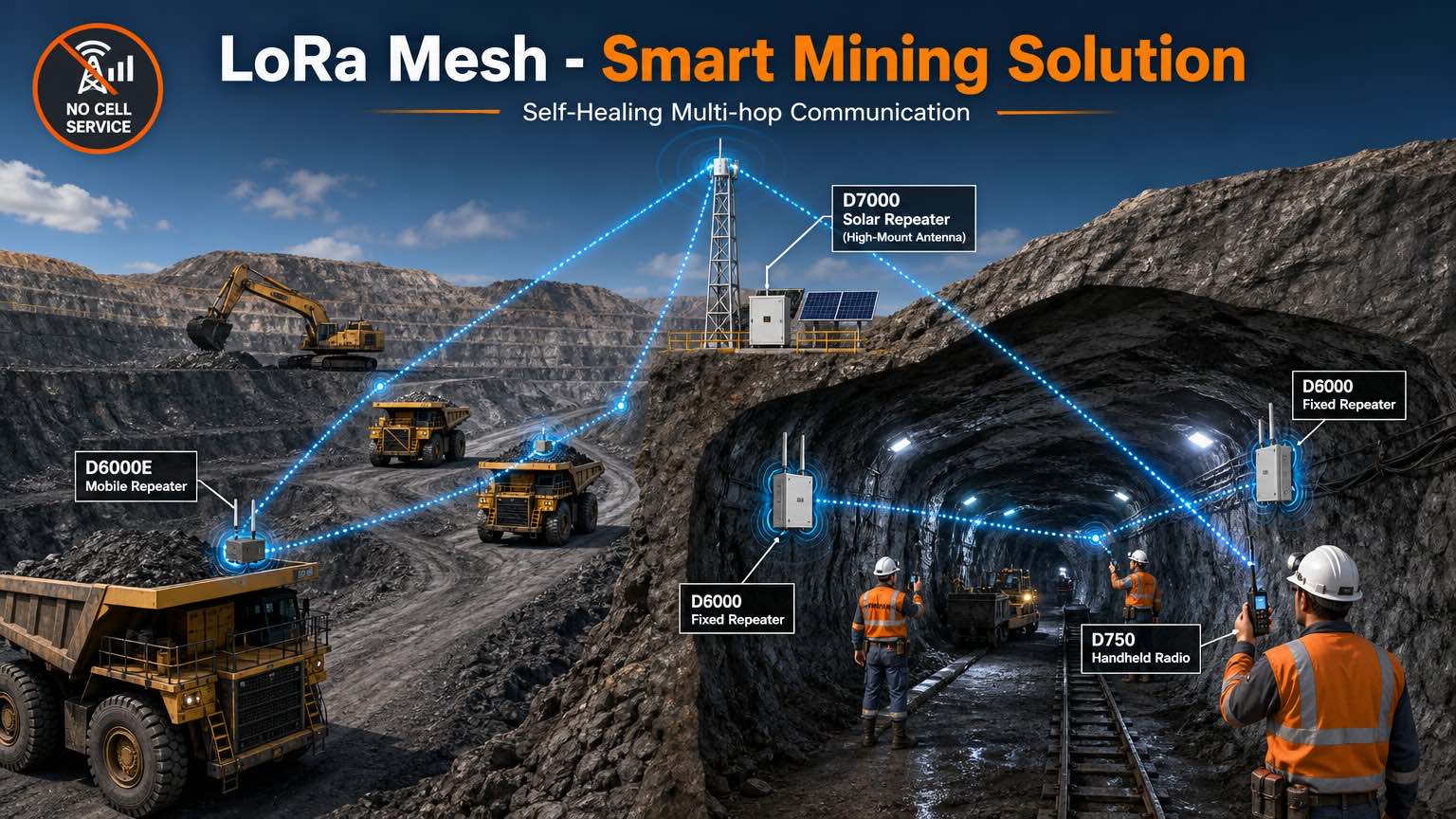 KANGLONG LoRa Mesh Coal Mine Wireless Communication Solution KANGLONG LoRa Mesh Coal Mine Wireless Communication Solution